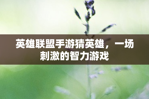英雄联盟手游猜英雄图片