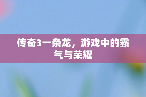游戏中的霸气与荣耀图片