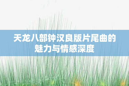 天龙八部钟汉良版片尾曲的魅力与情感深度图片