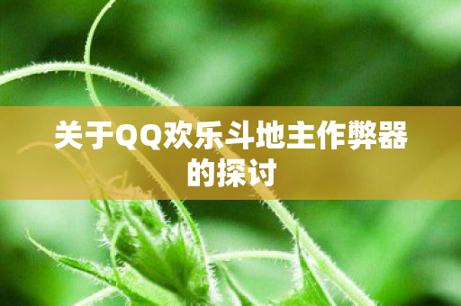 关于QQ欢乐斗地主作弊器的探讨图片