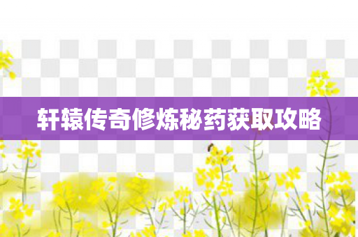 轩辕传奇修炼秘药获取攻略图片