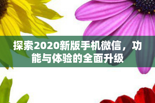 探索2020新版手机微信图片