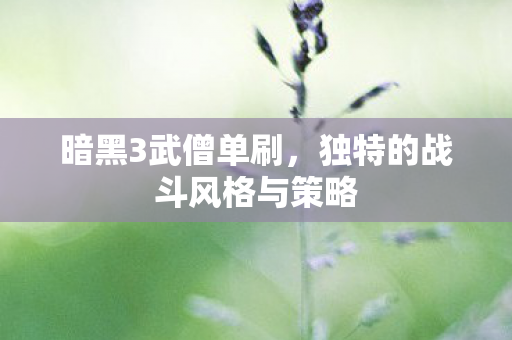 独特的战斗风格与策略图片