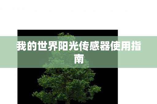 我的世界阳光传感器使用指南 我的世界阳光传感器使用指南