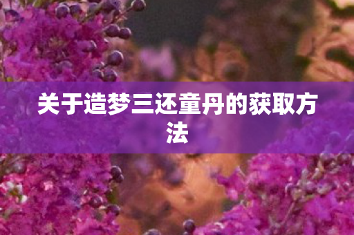 关于造梦三还童丹的获取方法图片