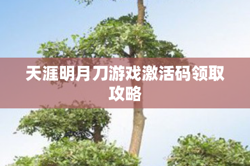 天涯明月刀游戏激活码领取攻略图片