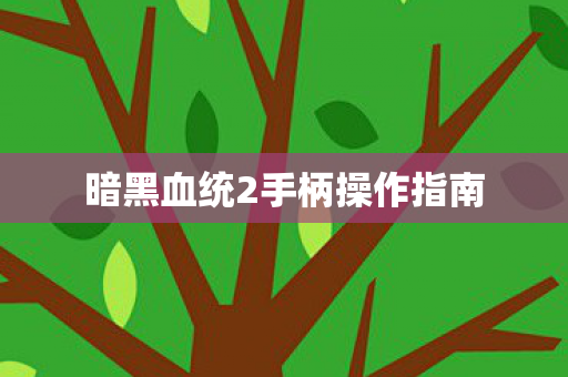 暗黑血统2手柄操作指南图片