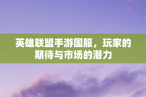 玩家的期待与市场的潜力图片
