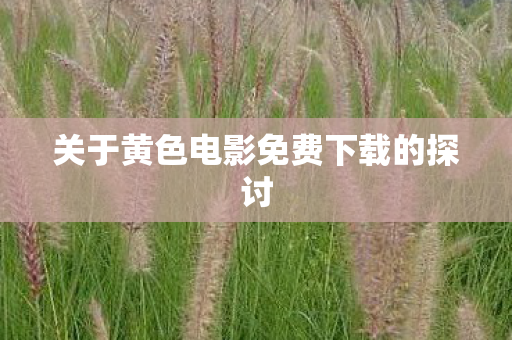 关于黄色电影免费下载的探讨图片