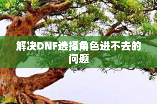 解决DNF选择角色进不去的问题图片