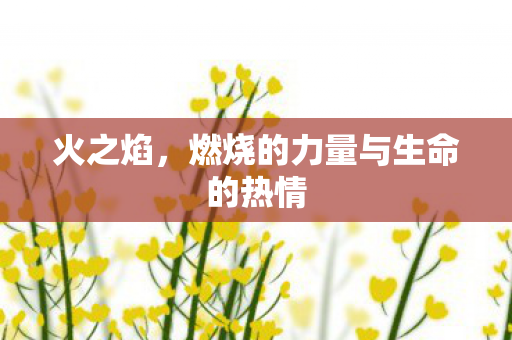燃烧的力量与生命的热情图片