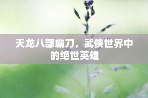 武侠世界中的绝世英雄图片