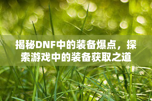 探索游戏中的装备获取之道图片