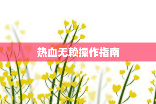 热血无赖操作指南图片