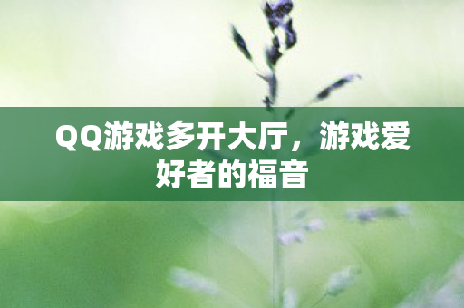 QQ游戏多开大厅图片