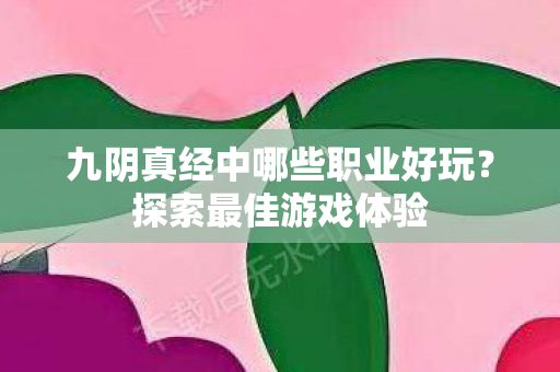 九阴真经中哪些职业好玩图片