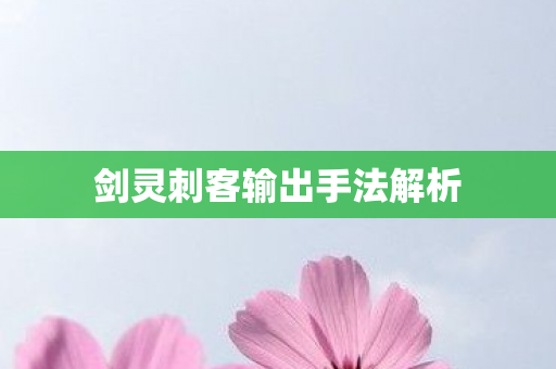 剑灵刺客输出手法解析图片