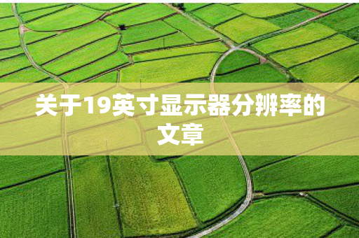 关于19英寸显示器分辨率的文章图片