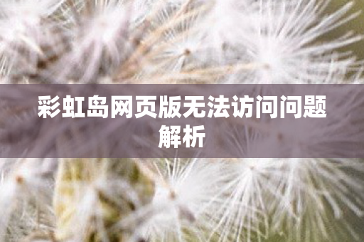 彩虹岛网页版无法访问问题解析图片