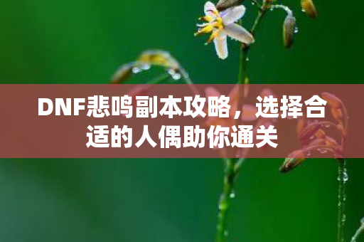 选择合适的人偶助你通关图片