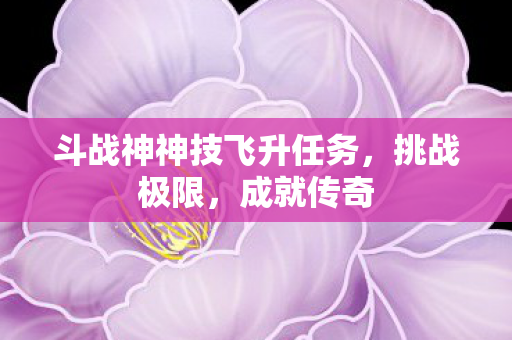 斗战神神技飞升任务图片