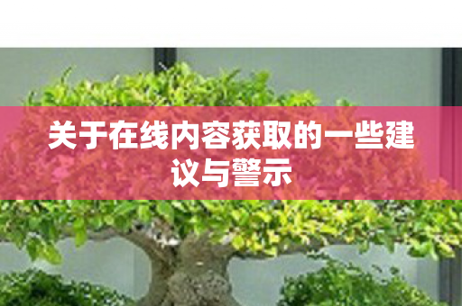 关于在线内容获取的一些建议与警示图片