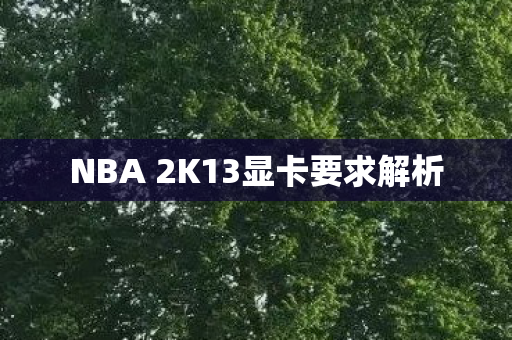 NBA 2K13显卡要求解析图片