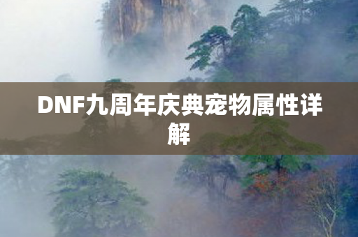 DNF九周年庆典宠物属性详解图片