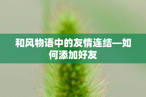 和风物语中的友情连结图片