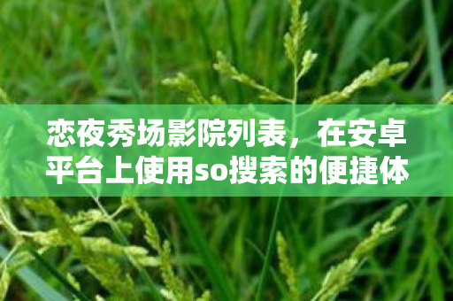 在安卓平台上使用so搜索的便捷体验图片