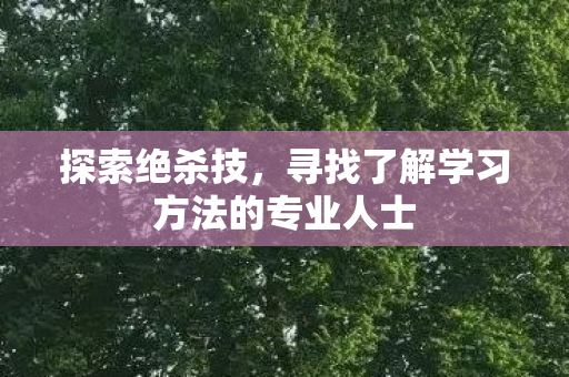 寻找了解学习方法的专业人士图片