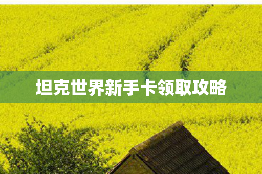 坦克世界新手卡领取攻略图片