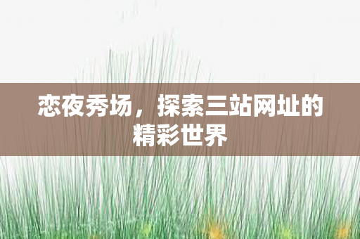 探索三站网址的精彩世界图片