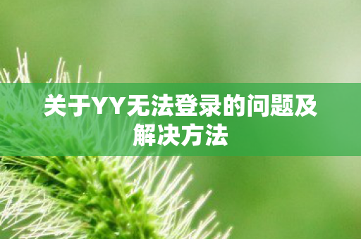 关于YY无法登录的问题及解决方法图片