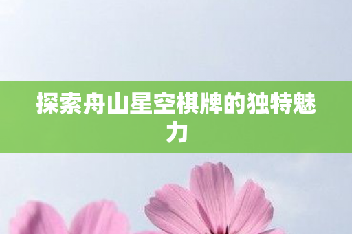 探索舟山星空棋牌的独特魅力图片