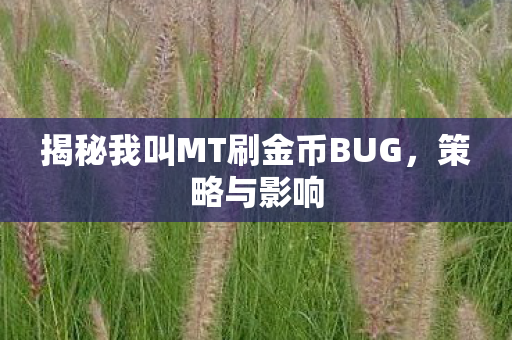 揭秘我叫MT刷金币BUG图片