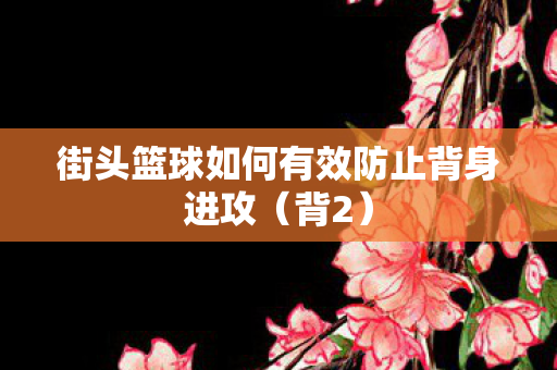 街头篮球如何有效防止背身进攻图片