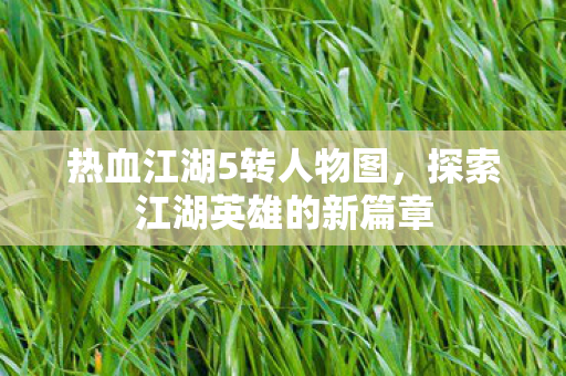 探索江湖英雄的新篇章图片