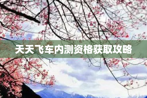 天天飞车内测资格获取攻略图片