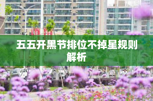 五五开黑节排位不掉星规则解析图片