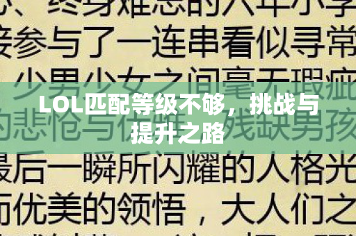 LOL匹配等级不够图片