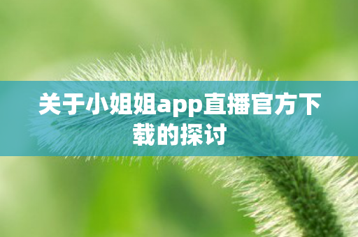 关于小姐姐app直播官方下载的探讨图片