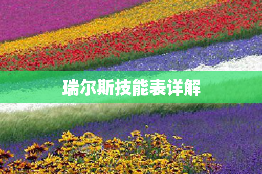瑞尔斯技能表详解图片
