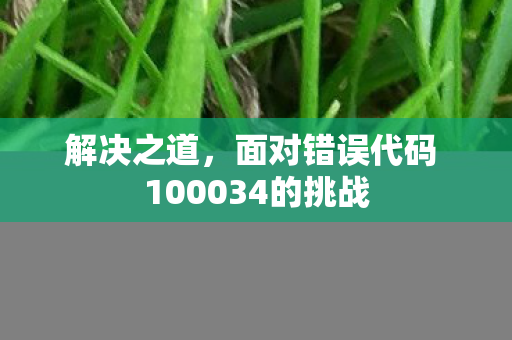 面对错误代码 100034的挑战图片
