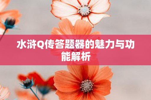 水浒Q传答题器的魅力与功能解析图片