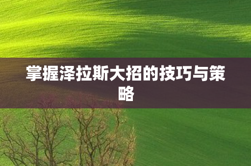 掌握泽拉斯大招的技巧与策略图片