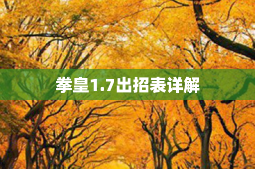 7出招表详解图片