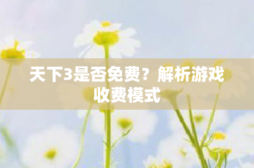解析游戏收费模式图片