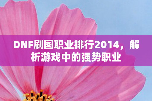 DNF刷图职业排行2014图片