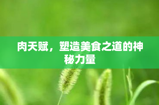 塑造美食之道的神秘力量图片